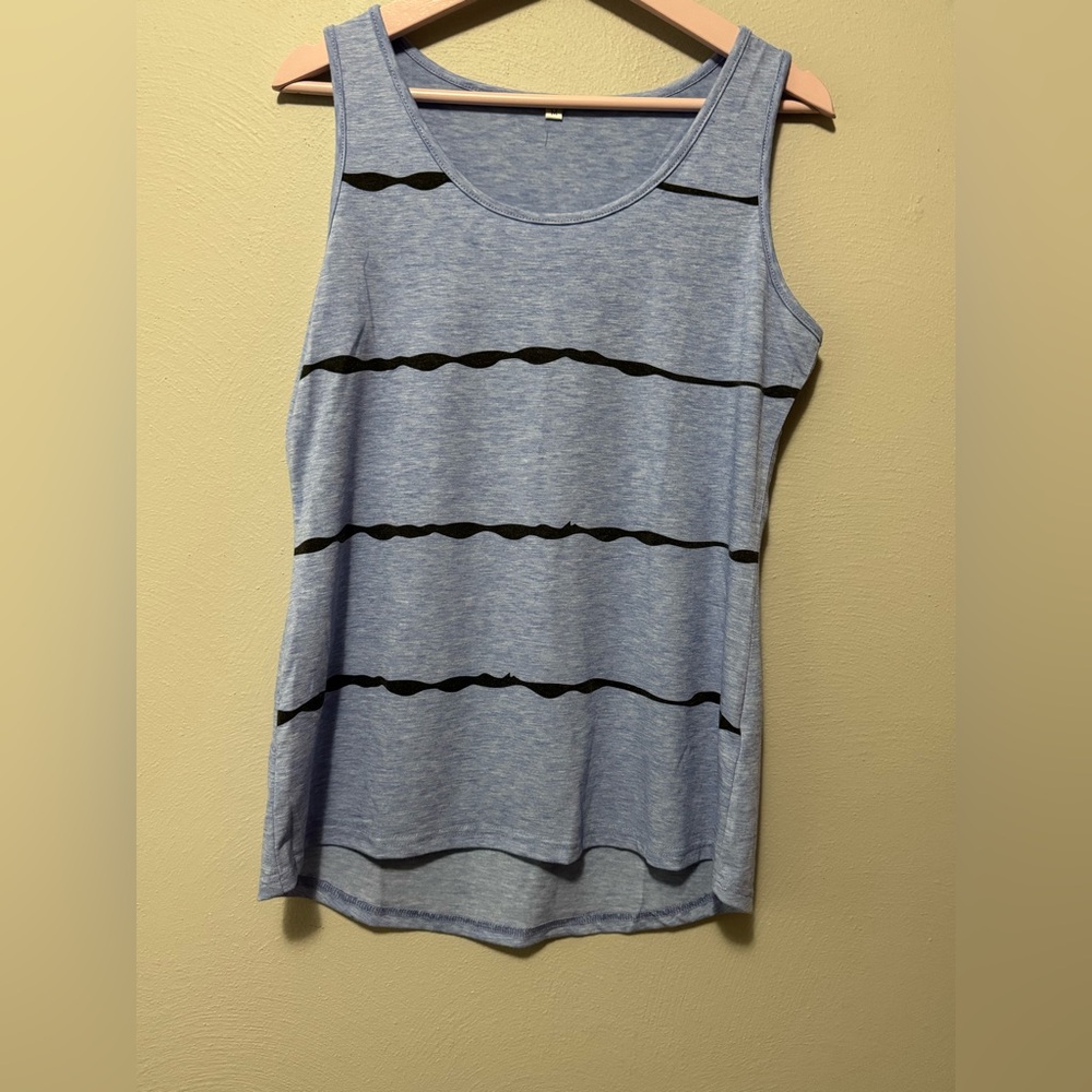 Striped tie dye tank top
